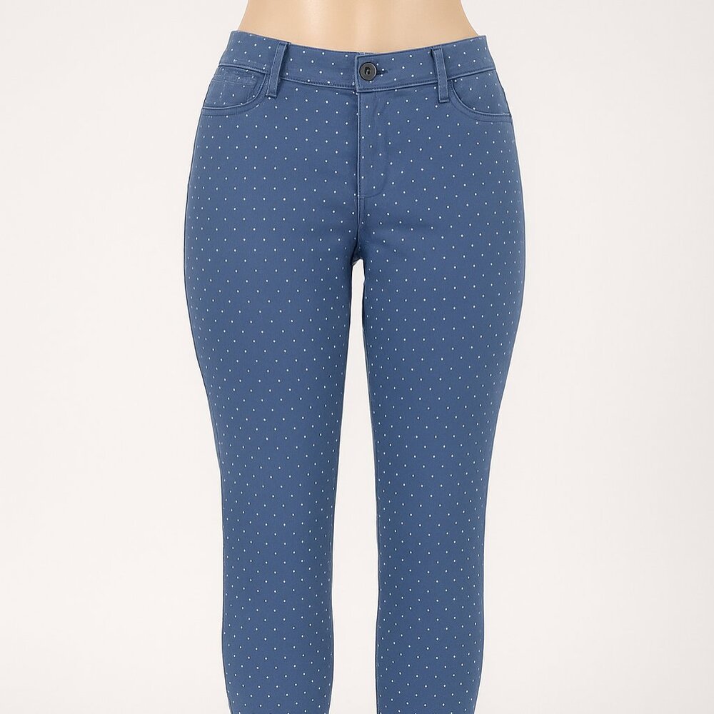 Tommy Hilfiger Women’s Skinny Ankle Crop Pants Size 14 Blue Dot Print